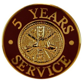 5 Yrs Service Gold Pin Red