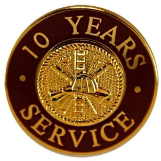 10 Yrs Service Gold Pin Red