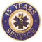 15 Yrs Service Gold Pin Blue