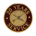 20 Yrs Service Gold Pin Red - LF228GR