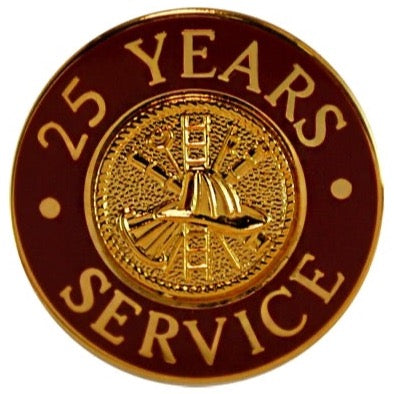 25 Yrs Service Gold Pin Red