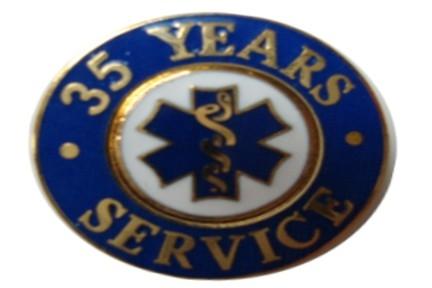 35 Yrs Service Gold Pin Blue