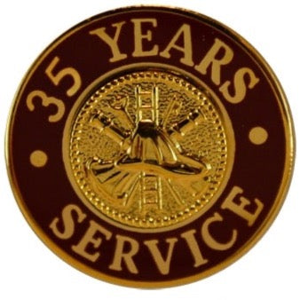 35 Yrs Service Gold Pin Red