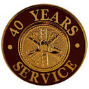 40 Yrs Service Gold Pin Red