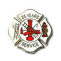 25 Yrs White Fire Service Pin - LF429G