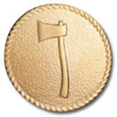 Fire Axe Round Gold Pin