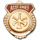 Assistant Chief 3x Trumpet Gold/Red Pin