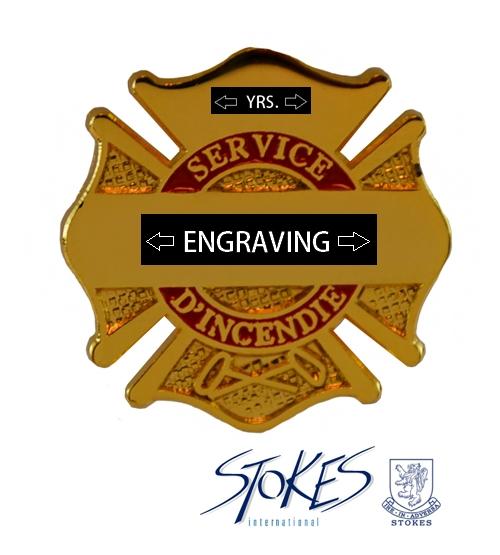 Maltese Cross Service d’Incendie Yrs Gold Pin - LF009G