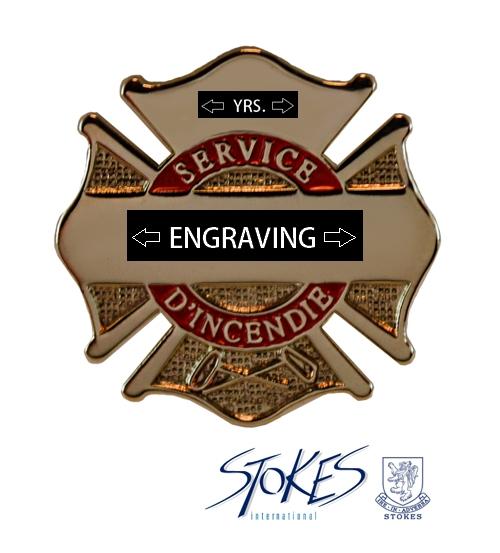 Maltese Cross Service d’Incendie Yrs Gold Pin - LF009G